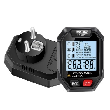 Intelligent Socket Tester Handheld Voltage Tester RCD Leakage Detection Tool LCD Display with Voice Broadcast Automatic Shutdown Function for Home Office and Industrial Use