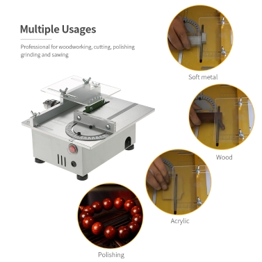 100W Mini Table Saw Aluminum Miniature DIY Multi-function Woodworking Bench Saw 7000RPM PCB Cutter Carpentry Chainsaw Cutting Machine Precision Model Saws DC 12-24V