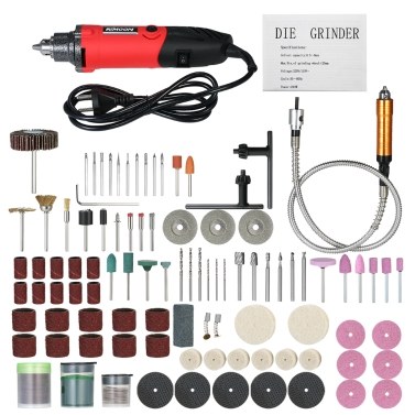KKmoon Multi-functional Professional Electric Grinder Set 6-Speed Variable Speed Electric Drill Grinding Rotary Tool with 150pcs Accessories for Milling Polishing Drilling Engraving AC110V