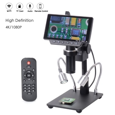 HY-1070 5 Inch Screen 16MP 4K 1080P 60FPS USB & WIFI Digital Industry Microscope Camera 150X C-mount Lens 1/2.3 Imaging Sensor