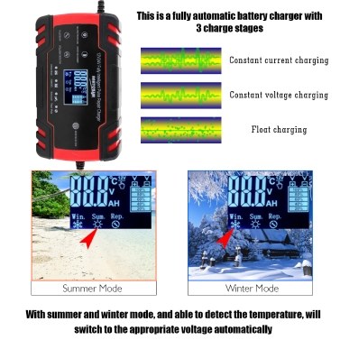 Mini Size Portable 12V/24V Car Cell Charger Adapter Power Motorcycle Auto Cell Charger with Digital Display