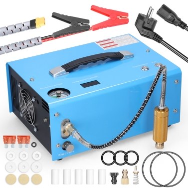 4500PSI Electric High Pressure Air Compressor with Barometer Intelligent Portable Automatic Shutdown Air Compressor Outdoor Air Compressor with LCD Digital Display Temperature