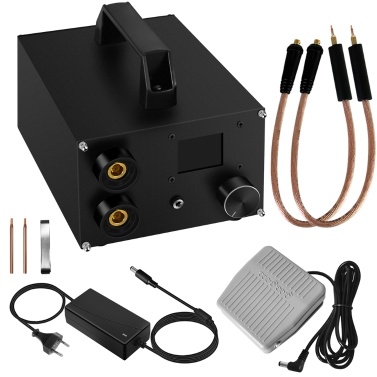 Portable Dual Pulse Supercapacitor Spotwelder High Power Spots Welding Machine 1.8 inch Digital LCD Display 250 Power Gears Adjustable Support 0.3mm Nickel Sheet