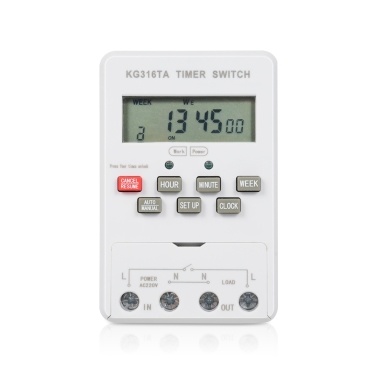 KG316TA 220V Timer Switch Automatic Digital Timer Switch Microcomputer Time Control Switch Programmable Timer Switch Street Lamps Switch with Timer for Light Boxes Neon Lights Production Equipment