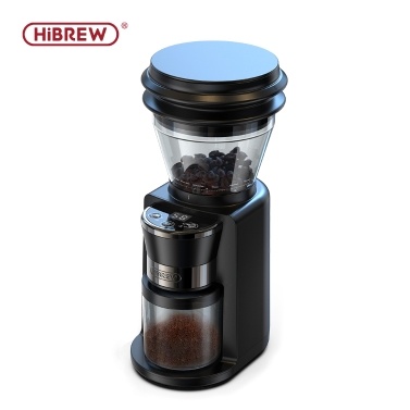 HiBREW G3 Electric Coffee Grinder, 34-Gear Scale, 210g Bean Container, 100g Powder Tank, 48mm Conical Burr, Anti-Static Function, Manual/Auto Mode,Black