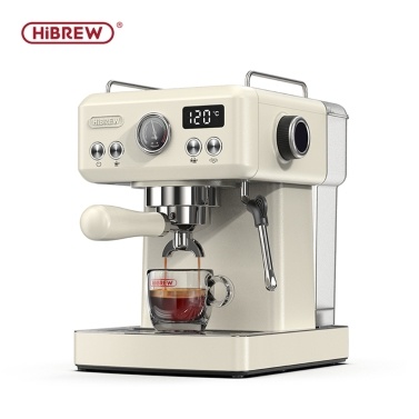 HiBREW H10A Semi Automatic Espresso Coffee Machine,19Bar, Cold/Hot Coffee Maker（Beige）