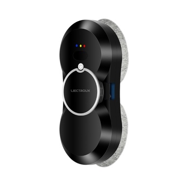 Liectroux HCR-10 Robot Window Vacuum Cleaner, 30ml Water Tank, Ultrasonic Water Spraying, 2800Pa Suction, 6.8cm Ultra-thin Body - Black