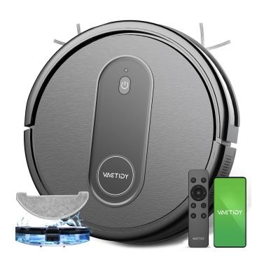 Vactidy Nimble T7 Robot Vacuum and Mop Combo, WiFi/App/Alexa/Siri Control, Robot Vacuum with Schedule, 2-in-1 Water Tank and Dust Bin, Auto-Charging, Ultra-Slim, Ideal for Hard Floors, Pet Hair and Id
