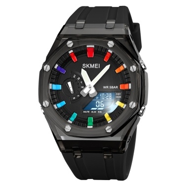 SKMEI 2100 Digital Watch: Advanced Timekeeping with 50M Water Resistance & World Time
