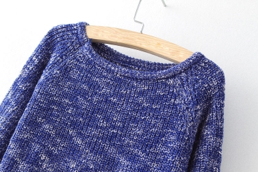 New Fashion Women Knitwear Patchwork Chiffon Hem Long Sleeve Casual Pullover Sweater Jumper