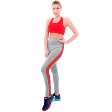 New Fashion Women Sport Leggings Stripe High Waist Yoga Fitness Gym Running Stretch Tights Long Pants Trousers