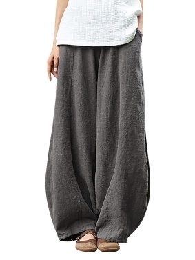 Women Loose Pants Wide Legs with Pockets Baggy Meditation Oversized Pants