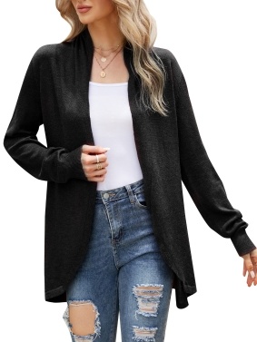 Women Cardigan Open Front Drape Long Sleeve Loose Casual Coats