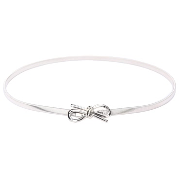 New Fashion Women Belt Bow Clasp Front Stretch Skinny Elastic Belt Bowknot Waist Strap Gold/Silver
