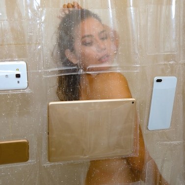 52% OFF Multi-functional Phone Tablet Holder Clear Shower Curtain with Pocket,limited offer $15.06 52% OFF Multi-functional Phone Tablet Holder Clear Shower Curtain with Pocket,limited offer $15.06