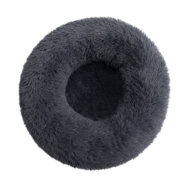 Bedding Plush Faux Fur Round Pet Dog Bed (Dark Grey,16