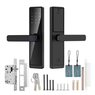 WAFU WiFi Smart Door Lock Keyless Entry Door Lock Handle with Cards and Keys Biometric Support Tuya App Remote Control