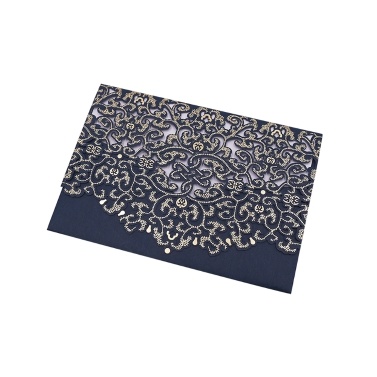 10pcs blaue Laser geschnittene Einladungskarten Einladungs-Halter-Gruß-Karten-Hochzeitstag-Geburtstagsfeier-Versorgungsmaterialien