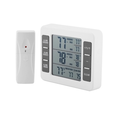 Wireless Digital Refrigerator Thermometer Audible Alarm Indoor Outdoor Thermometer
