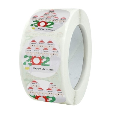 1 Roll /500pcs Christmas Stickers Self-adhesive Holiday Sticker