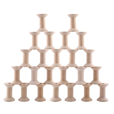 24Pcs Wooden Empty Thread Spools