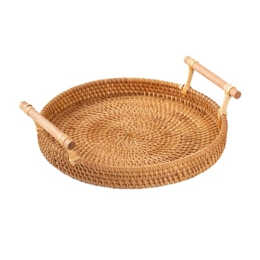 Round Rattan Bread Basket  (S)