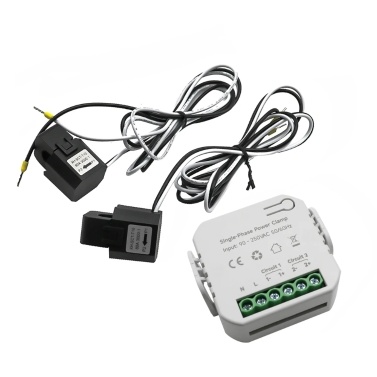 80A Smart Two-Way Bilateral Wi-Fi Energy Monitor with 2pcs 80A CT Current Transformer Clamps Sensors Realtime APP and Voice Assistant Remote Control KWh Power Consumption Monitor Meter