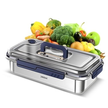 Food Storage Containers with Lids Airtight Food Grade 316 Stainless Steel Large Capacity Leakproof Kitchen Storage Container with Date Indicator Sealing Ring Hidden Handle Oven Microwave Safe