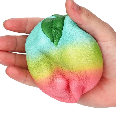 Exquisite Fun Soft Pfirsich Cartoon Squishy Langsam steigende Squeeze Toy Phone Straps Ballchains Simulation Kawaii Squishies Cream Scented Zappeln Spielzeug für Kinder und Erwachsene Green + Pink