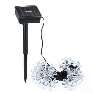 Solar String Lights 23ft 50 LED Peach Blossom Rope  Light
