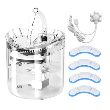 2L Cat Water Fountain Dog Water Dispenser Super Quiet Automatic Pet Drinking Fountain 2 Water Flow Modes for Pets