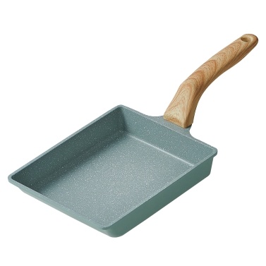 Japanese Style Maifan Stone Non-stick Omelette Pan With Wood Handle Used for Baby Food Cooking