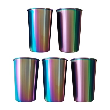 5pcs Stainless Steel Cups 500ml Capacity for Kids Adults Shatterproof Metal Cups for Travel Outdoor Camping Party Family Gathering