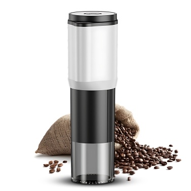 2-in-1 Electric and Manual Coffee Bean Grinder 5 Level Adjustable with Timing Mode and Auto Stop Gravity Espresso Grinder Portable Cordless with Detachable Ceramic Core Transparent Bin USB Charging