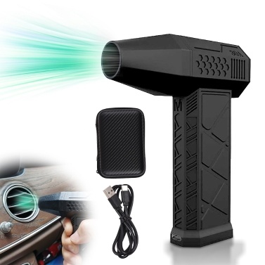 Electric Air Duster 130000RPM Compressed Air Duster Speed Adjustable Turbo Fan Built-in 2x1300mAh Rechargeable Battery Cordless Portable Jet Dry Blower with Magnetic Suction Nozzle for Home Garden Lea