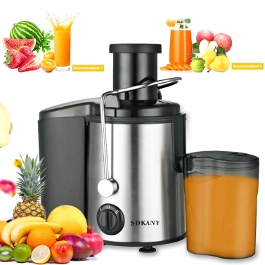 800W Centrifugal Electric Juicers Anti-Drip 2 Speed Adjustable with Juice Jug and Pulp Container for Fruit Vegetable