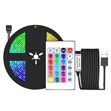 LED Strip Lights 3.28ft. RGB Waterproof Tape Lights with IR Remote Control 16 Colors 4 Modes 5050 Color Changing LED Lights for Home Ceiling Party Festival