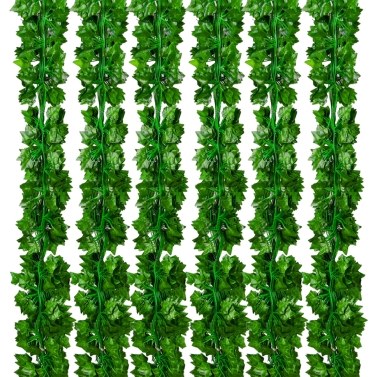 12 Pack 83 Ft Artificial Ivy Garland Vine (Grape Leaves)