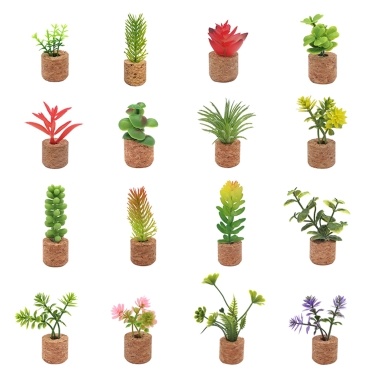 16pcs Mini Artificial Succulent Plants Magnetics Refrigerator Magnets