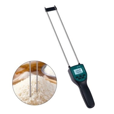 Hay Moisture Meter Hay Bale Moisture Tester Dual-rod Sensor with LCD Backlit Display for Paddy Wheat Corn Barley Rice