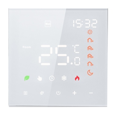 Smart Thermostat 16A Digital Programmable LCD Display Touchscreen Underfloor Heating Temperature Controller Digital Intelligent Wall Thermostat for Electric Heating
