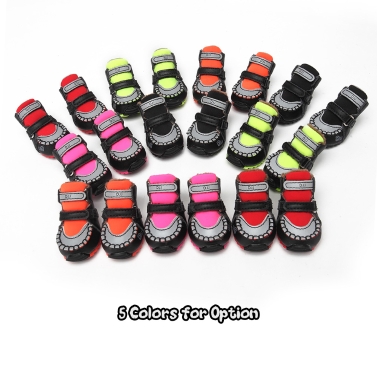DJJ DS303SA Cool Colorful Pet Dog Shoes Spring and Autumn Style Dog Sports Shoes Leisure Shoes for Poodle Bichon Frise Standard Schnauzer Small-Breed Dogs 4 Pieces/Set