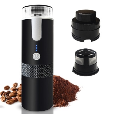 Portable Electric Espresso Coffee Machines 6oz Single Serve Mini Coffee Maker with Cup Coffee Powder and Capsule Bin 1200mAh Rechargeable Battery Automatic Brew for Camping Travel Car Hiking Office