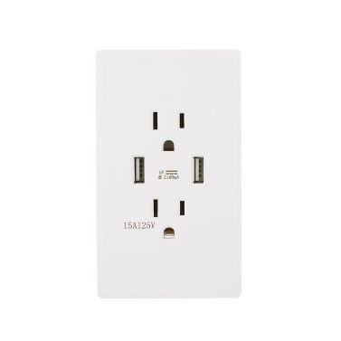 Dual USB Ladegerät Outlet Panel Receptacles 15A Elektrische Wand Ladegerät Power Plate Dock Station High Quality Socket