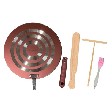 Cornesty Pancake Pan Crepe Maker Flat Pan Griddle Pan with Spreader Spatula Crepe Maker Griddle