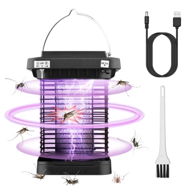 Outdoor Solar Powered Bug Killer Zapper High Powered Electric Mosquito Insect Fly Trap IP65 Waterproof with LED Light