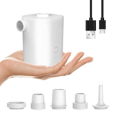 Electric Air Pump with 5 Nozzles USB Quick Air Pump with 2500mAh Battery for Inflator Deflator Pumps Inflatables Air Mattress Air Bed Pool Toy Swimming Ring