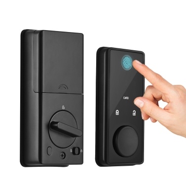 Smart Lock BT Keyless Entry Door Lock TY APP Fingerprint Password RFID Card Mechanical Key 5 Unlocking Methods Aluminum Alloy Door Lock for 35-60mm Thickness Office Home Bedroom Door