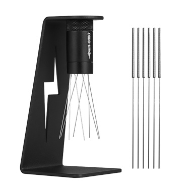 MHW-3BOMBER Adjustable WDT Tool Espresso 8 Needles 0.4mm Coffee Distributor Adjustable Range Coffee Stirrer Espresso Machine Accessories Distribution Tool with Magnetic Stand Storage and 6 Spare Needl