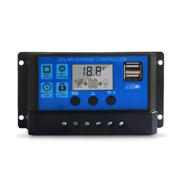 100A Solar Charge Controller Upgraded USB Port Solar Panel LCD Display Street Light Controller